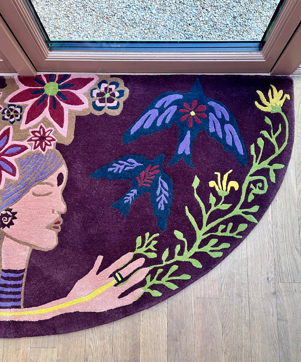 Handtufted wool doormat, beautiful sunshine, 192x90cm