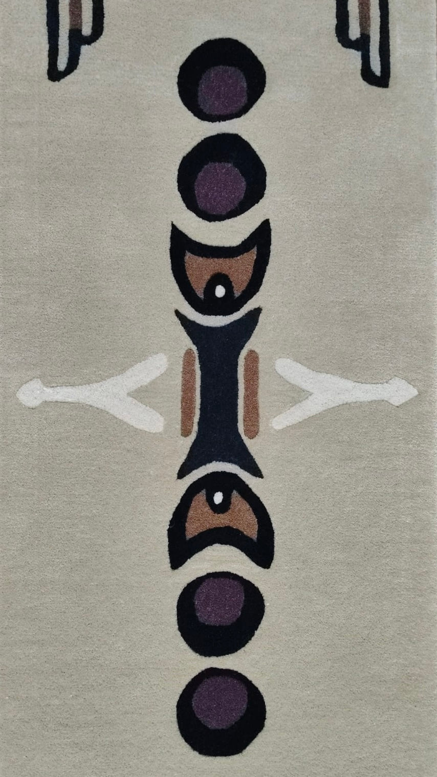 Handtufted wool totem runner 60x300cm