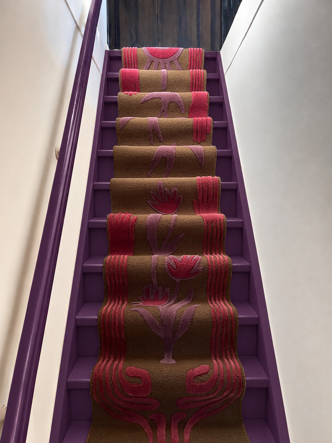 Olive green handtufted stairrunner 60x700cm