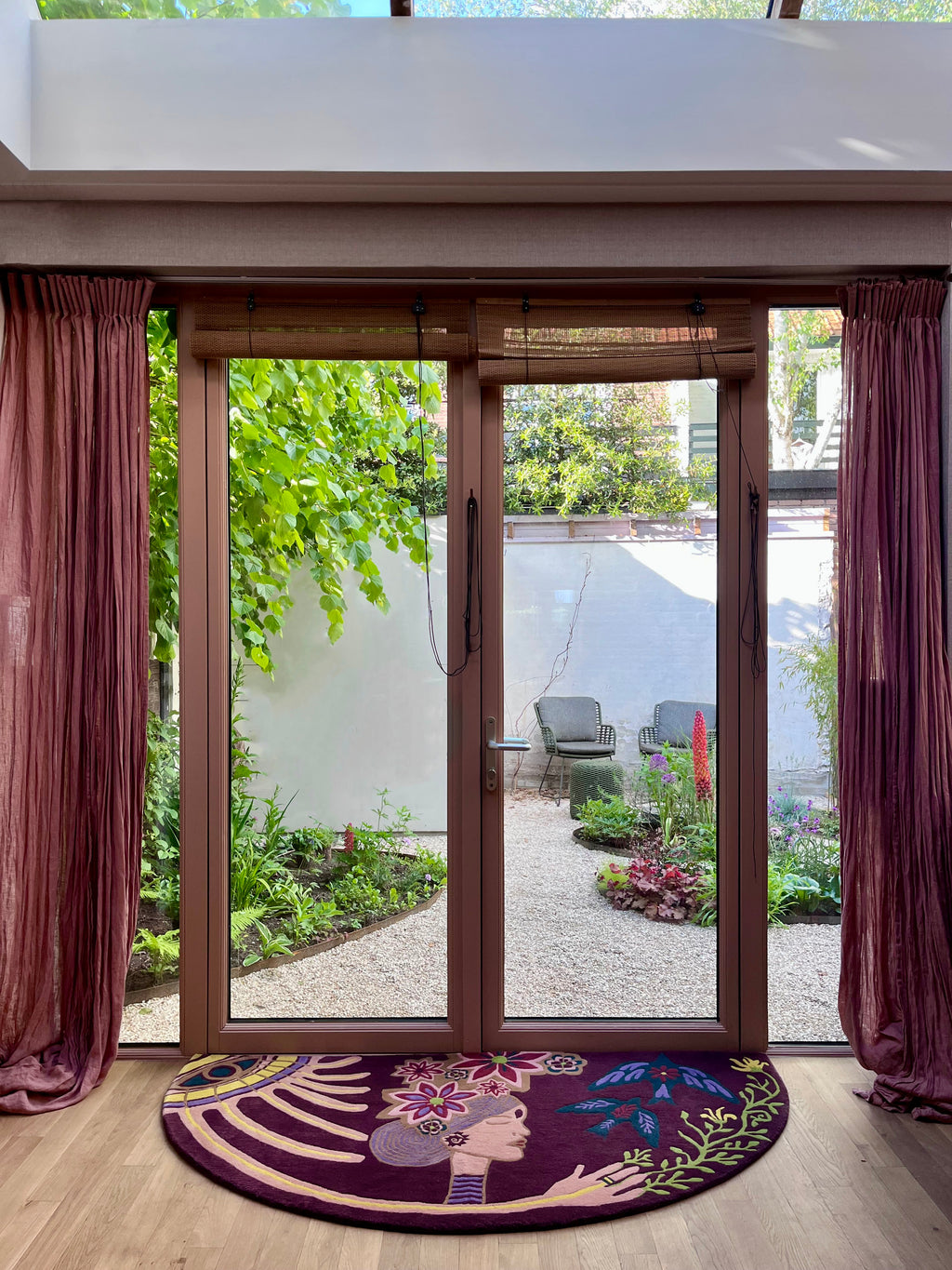 Handtufted wool doormat, beautiful sunshine, 192x90cm