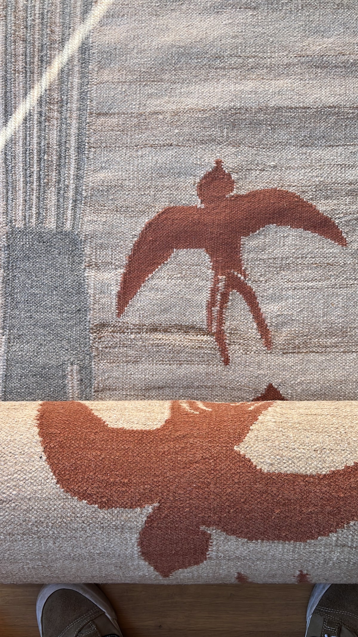 Flatweave wool Stairrunner, light, 60x700cm
