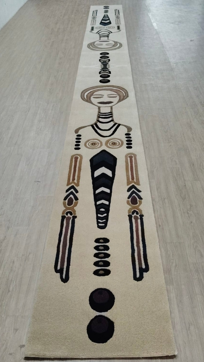 Handtufted wool female guardian runner, 60x650cm