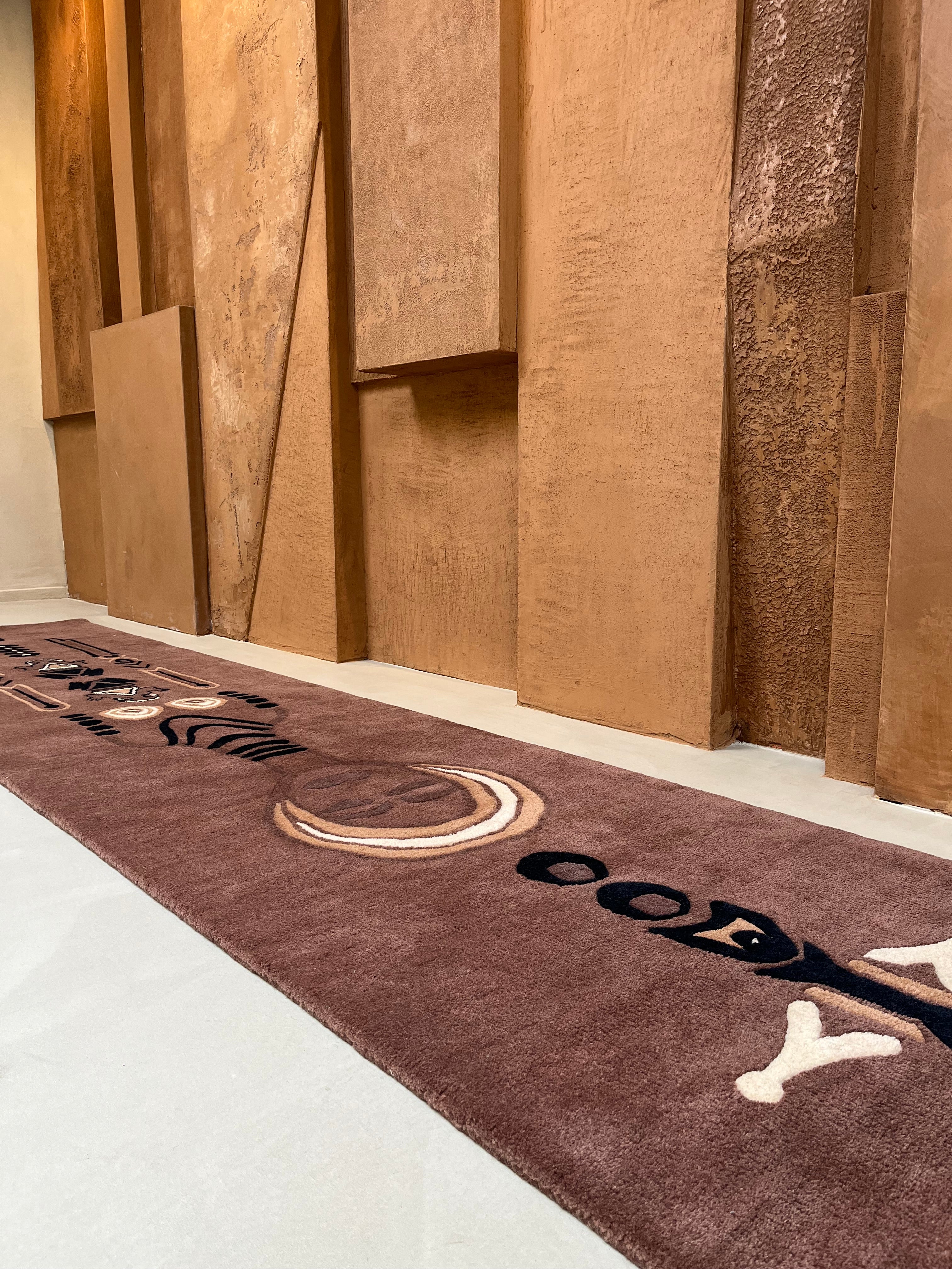 Handtufted Guardian frog runner 70x300cm Brown