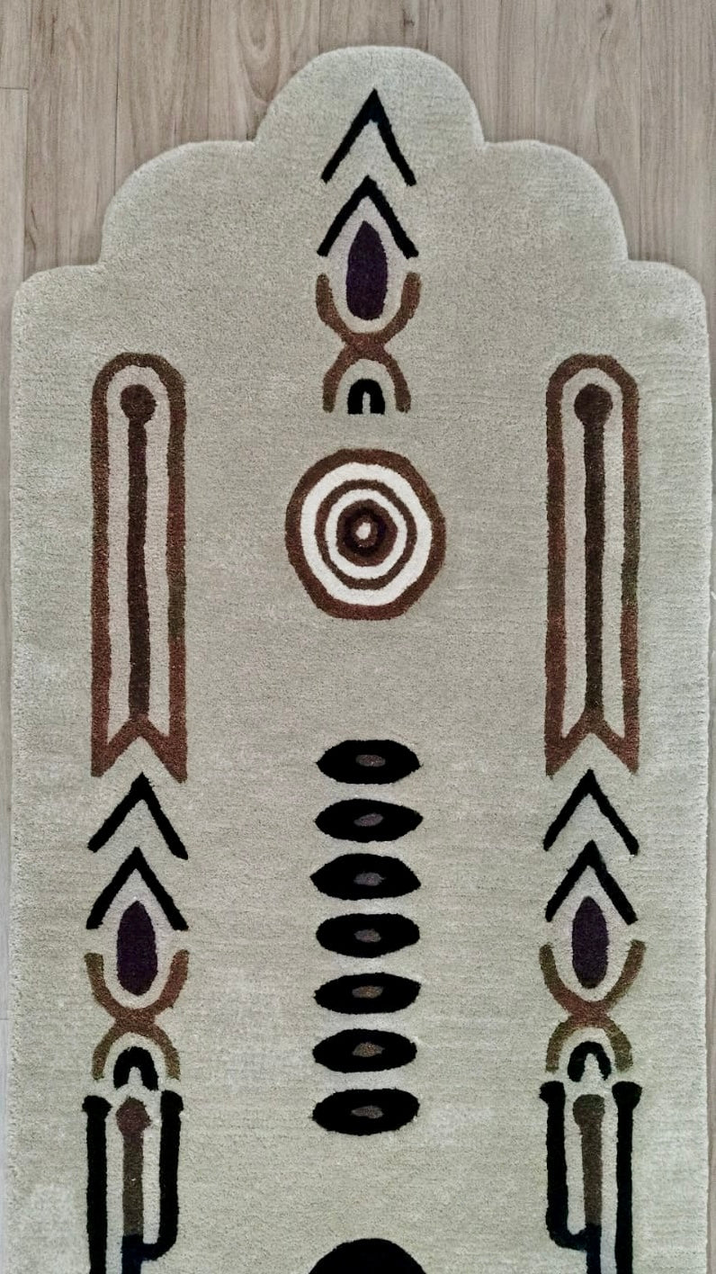 Handtufted wool totem runner 60x300cm