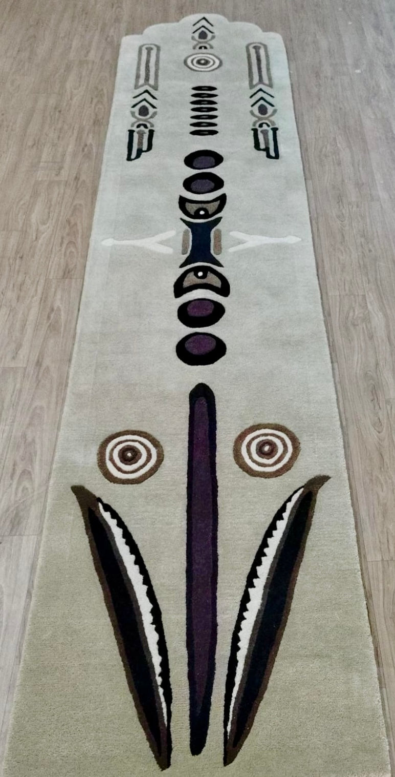 Handtufted wool totem runner 60x300cm