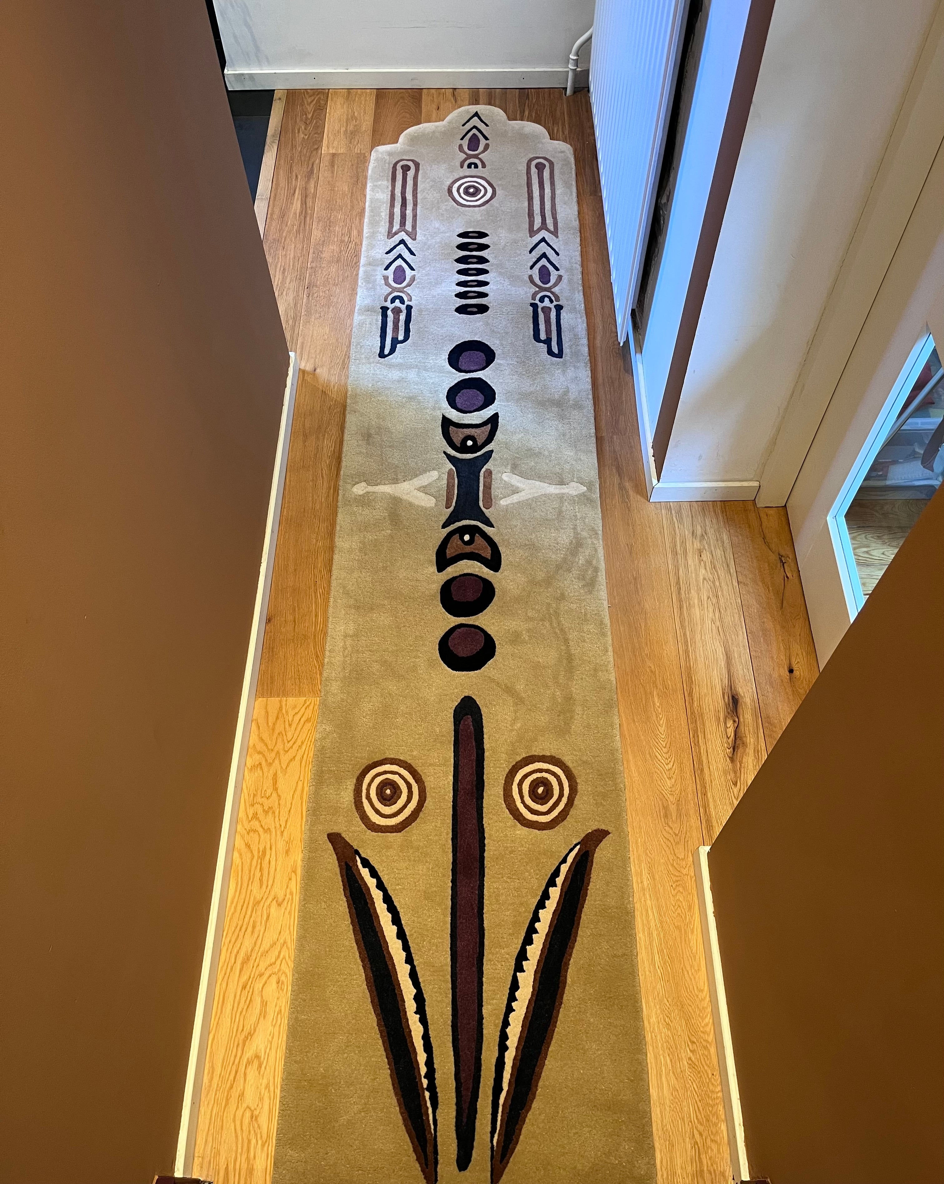Handtufted wool totem runner 60x300cm