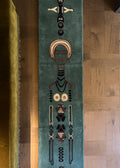 Handtufted Guardian frog runner 70x300cm vintage petrol blue green