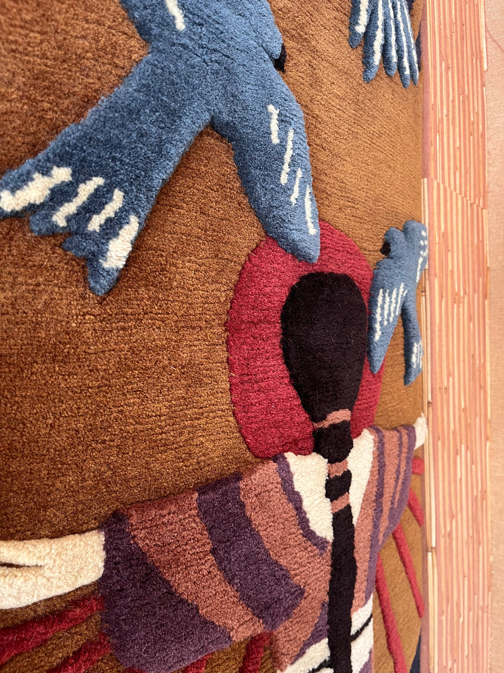 Handknotted wall runner, 65x210cm vintage