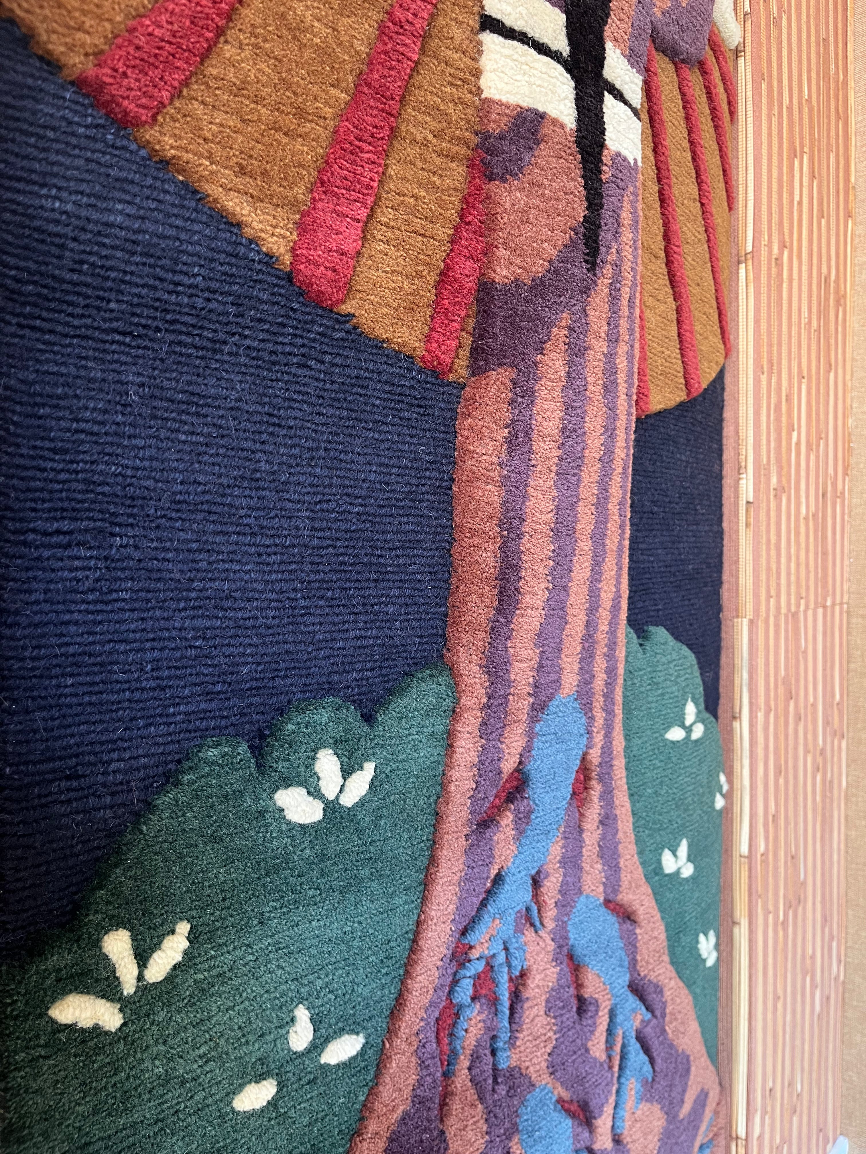 Handknotted wall runner, 65x210cm vintage