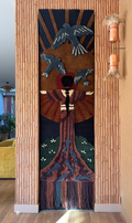 Handknotted wall runner, 65x210cm vintage