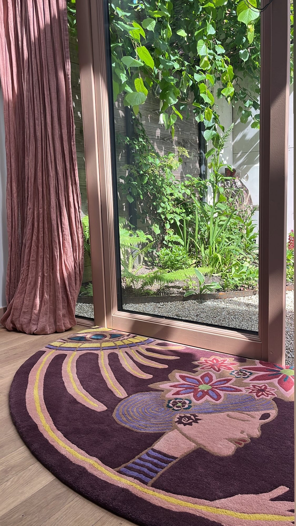 Handtufted wool doormat, beautiful sunshine, 192x90cm