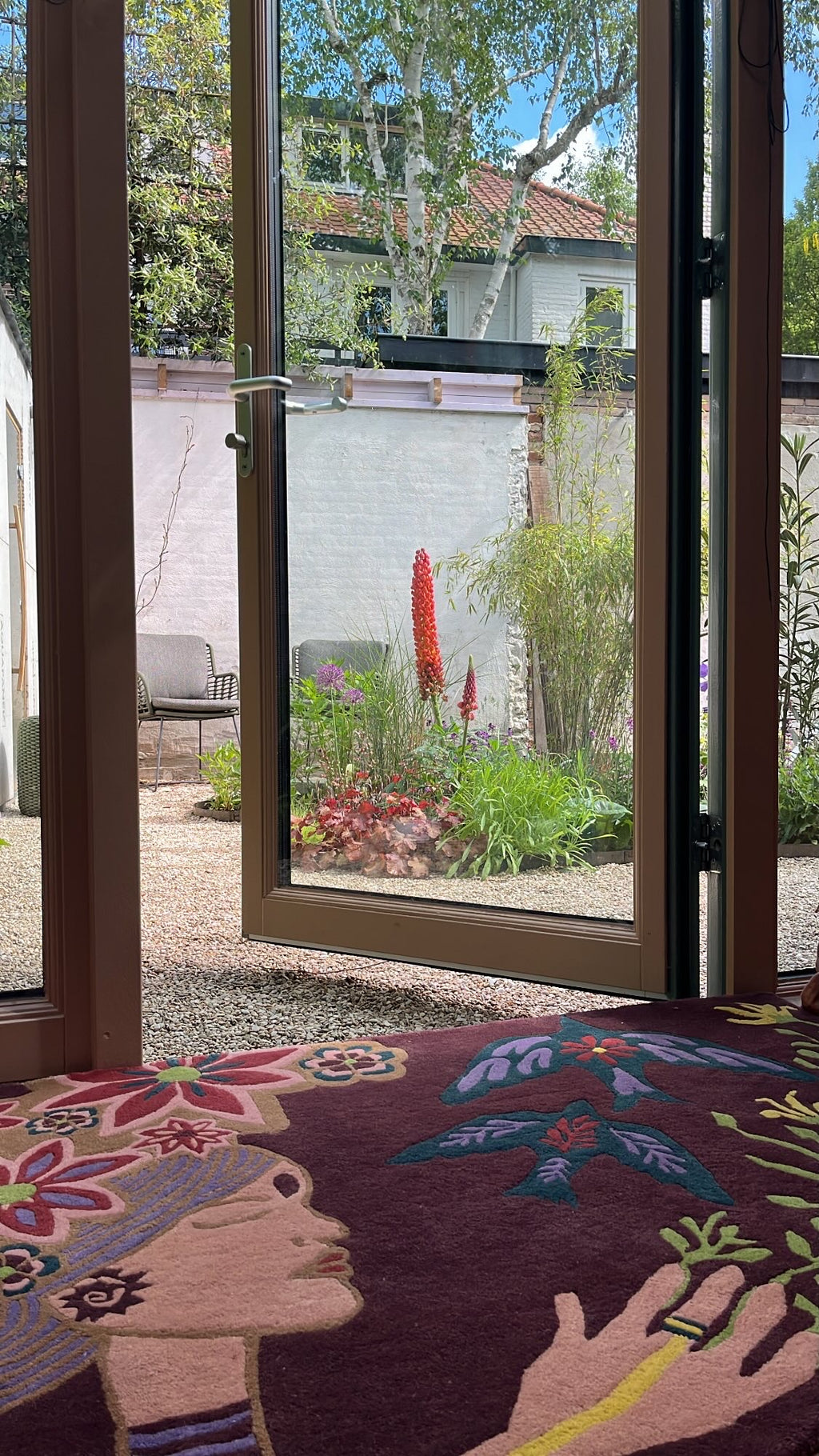 Handtufted wool doormat, beautiful sunshine, 192x90cm