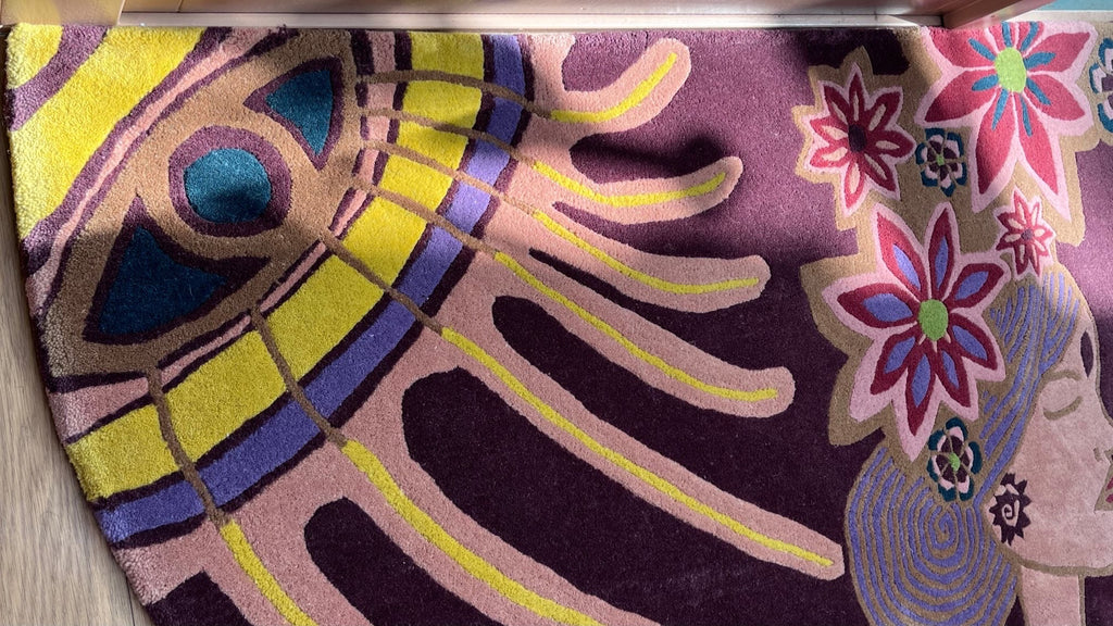 Handtufted wool doormat, beautiful sunshine, 192x90cm