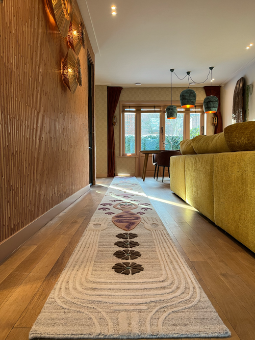 Handknotted woolen runner Gaia 63x760cm